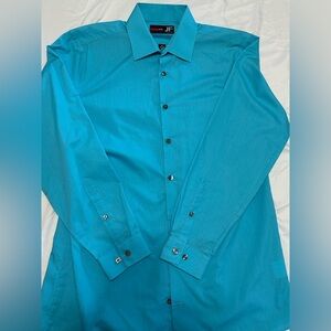 JF J.Ferrar Slim Fit Blue Dress Shirt